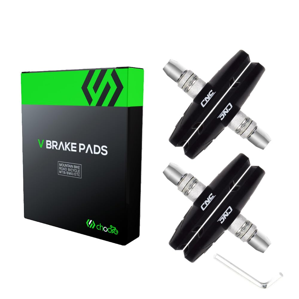 Chooee Bike V-Brake Pads, Bicycle 70mm Brake Pad Set, 2 Pairs Universal Brake Shoes Black