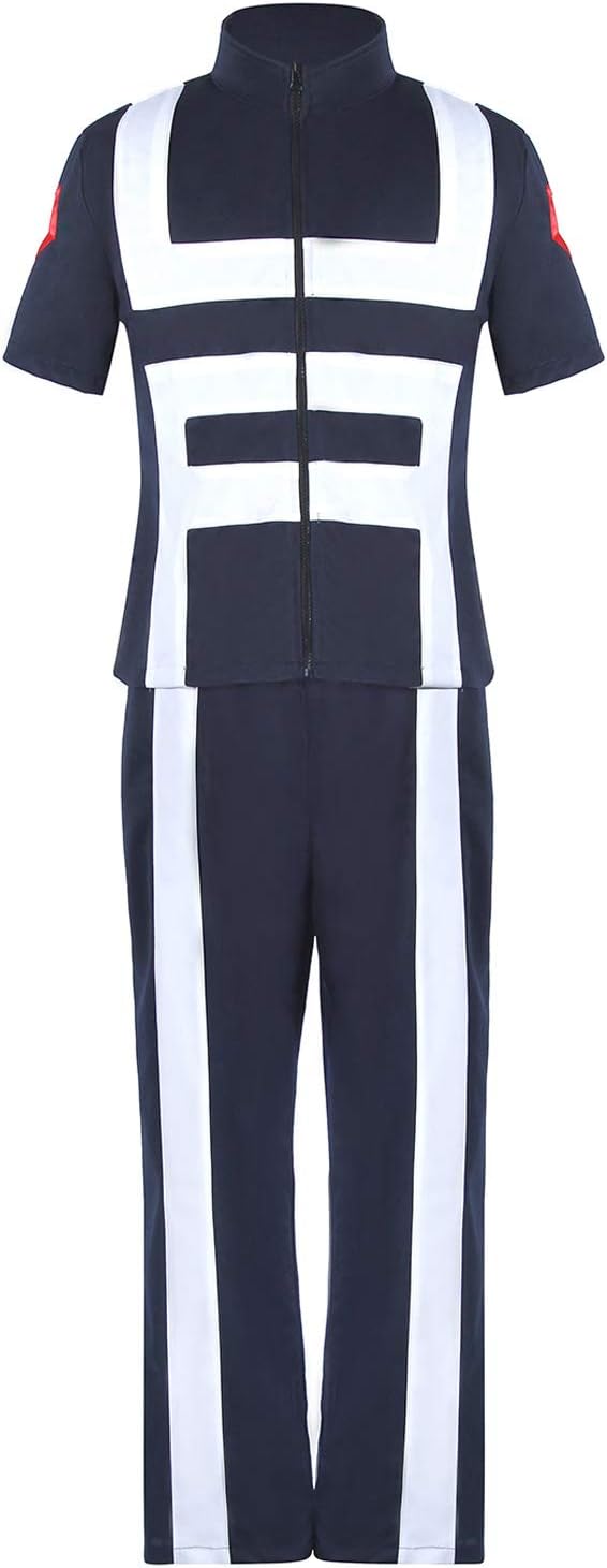 Men Women My Hero Academia Gymnastics Uniforms Katsuki Bakugo Izuku Midoriya Cosplay Costume Training Suit Outfit, Black, Large