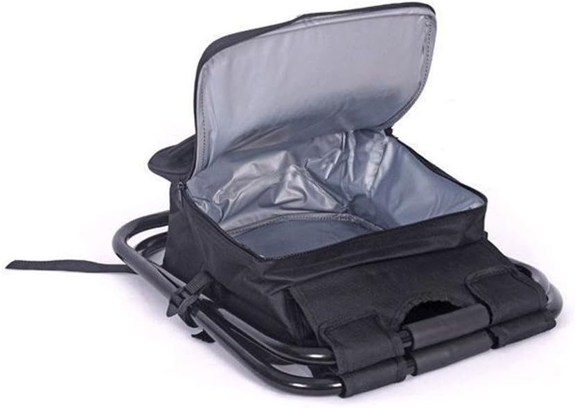 Nadalan Outdoor Folding Chairs Fishing Backpack Chair,Portable Camping Stool,Foldable Chair with Double Layer Oxford Fabric Cooler Bag for Fishing,Beach,Camping,House and Outing (Black) - Image 5