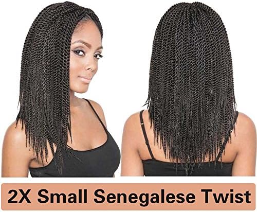 FeiBin Small Crochet Braids 18" 2X Small Senegalese Twist Synthetic Hair Exension (Havana Mambo Twist Style) (6-Pack, #2)