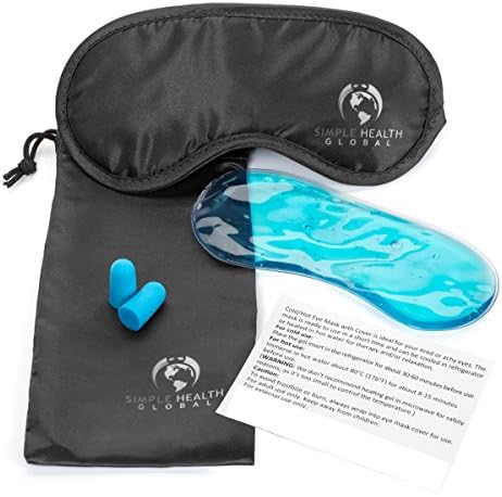 Sleeping Eye Mask By Simple Health, Sleep & Insomnia Blindfold Contoured for Men, Women, Girls, Kids and for Travel, Meditation, Puffy Eyes & Dark Circles, Free Ear Plugs & Carry Pouch, Blackout Black