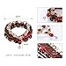 Bohemian Crystal Gem Colorful Stretch Bead Multilayer Bracelet Stack of 6 for Women