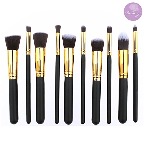 BellangÃ© Makeup Brush Set-10 Pieces-Kabuki Brushes-Best Makeup Brushes including Foundation Brush, Flat Top Brush, Face Brushes, Eye Brushes and Makeup Bag-Description of What to Use Each Brush For on Handles-Feel Flawless, Look Stunning, Be Beautif