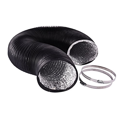 Buy 6 inch x 25 Feet Black PVC Flexible Aluminum Hose Ducting