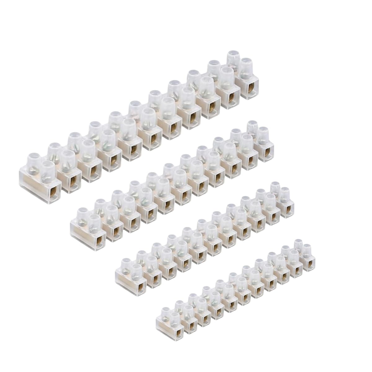3A/5A/15A/30A/60A Electrical Connector Blocks 12 Way Clear Barrier Block Strip Wire Connector Electrical Choc Blocks Connecting for Wiring Cable Dual Row 12 Position (Pack 1, 3A, 5A, 15A & 30A)