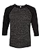Bella Canvas Unisex 3/4-Sleeve Baseball T-Shirt M Blck MRBLE/Blck Black Marble/Black