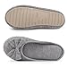 HomeTop Women’s Cozy Cashmere Cotton Closed Toe House Slippers with Cute Bow Accent (Medium / 7-8 B(M) US, Gray)