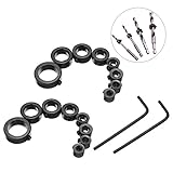 Yakamoz 2 Set Drill Stop Assortment, 8-Piece Drill Depth Stop Collars Limit Ring Dowel Shaft Chuck Positioner Locator for Drill Bits Consistent Drilling