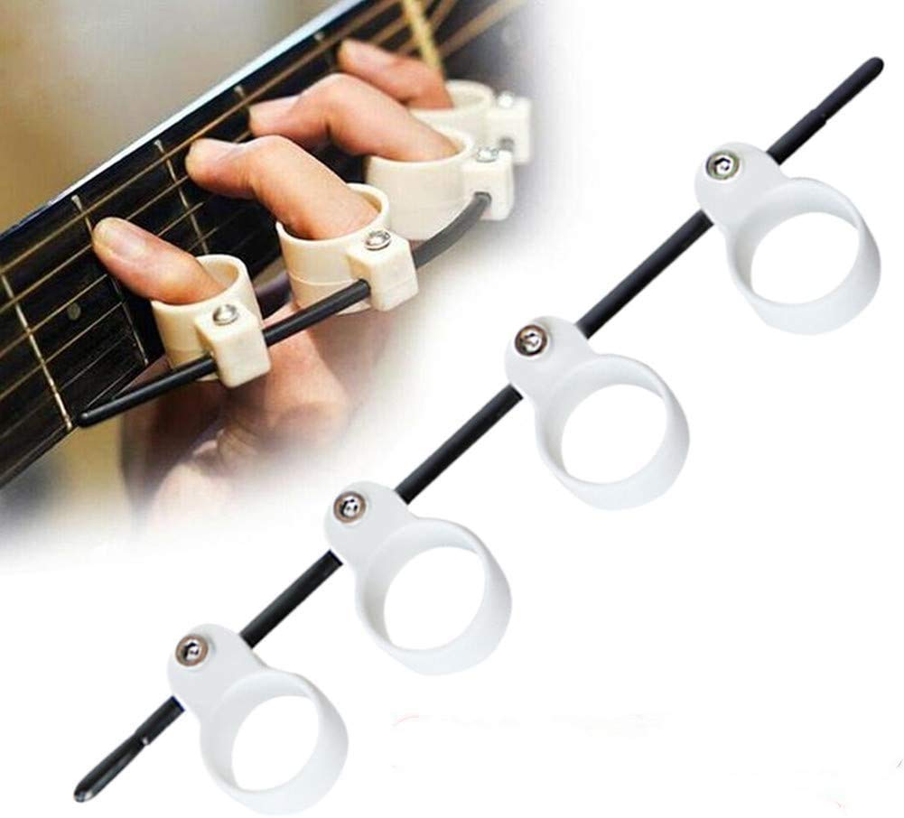 Tree2018 Finger Exerciser Strengthener, Adjustable Hand Grip Trainer for Guitar, Piano, Sports, Black & White