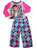 Justin Bieber - Big Girls Long Sleeve Justin Bieber Fleece Pajamas, Pink, Turquoise 36408-8