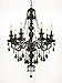 Gallery New! Jet Black Gothic Crystal Chandelier Lighting H37 x W26!