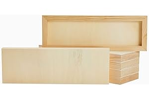 Bright Creations Unfinished Wood Canvas Boards - Boards for Crafting & Painting - Hanging Wood Sign & Wall Decor - 4 x 12 in, Pack of 6