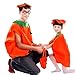 Halloween Pumpkin Costume Set for Family Parent Kids Orange Pumpkin Cosplay Suit Hat School Party Children Clothing Clothes Accessory (Adult Size (for Height 59''-71''))