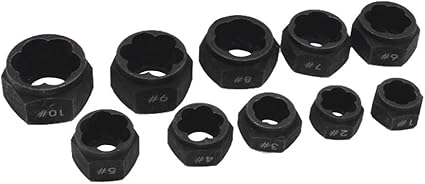 Amazon Com Eryao Bolt Extractor Set Damaged Nut Bolt Remover Broken Bolt Removal Kit Worn Nut Remover Twist Socket Set 10pcs Black Sports Outdoors