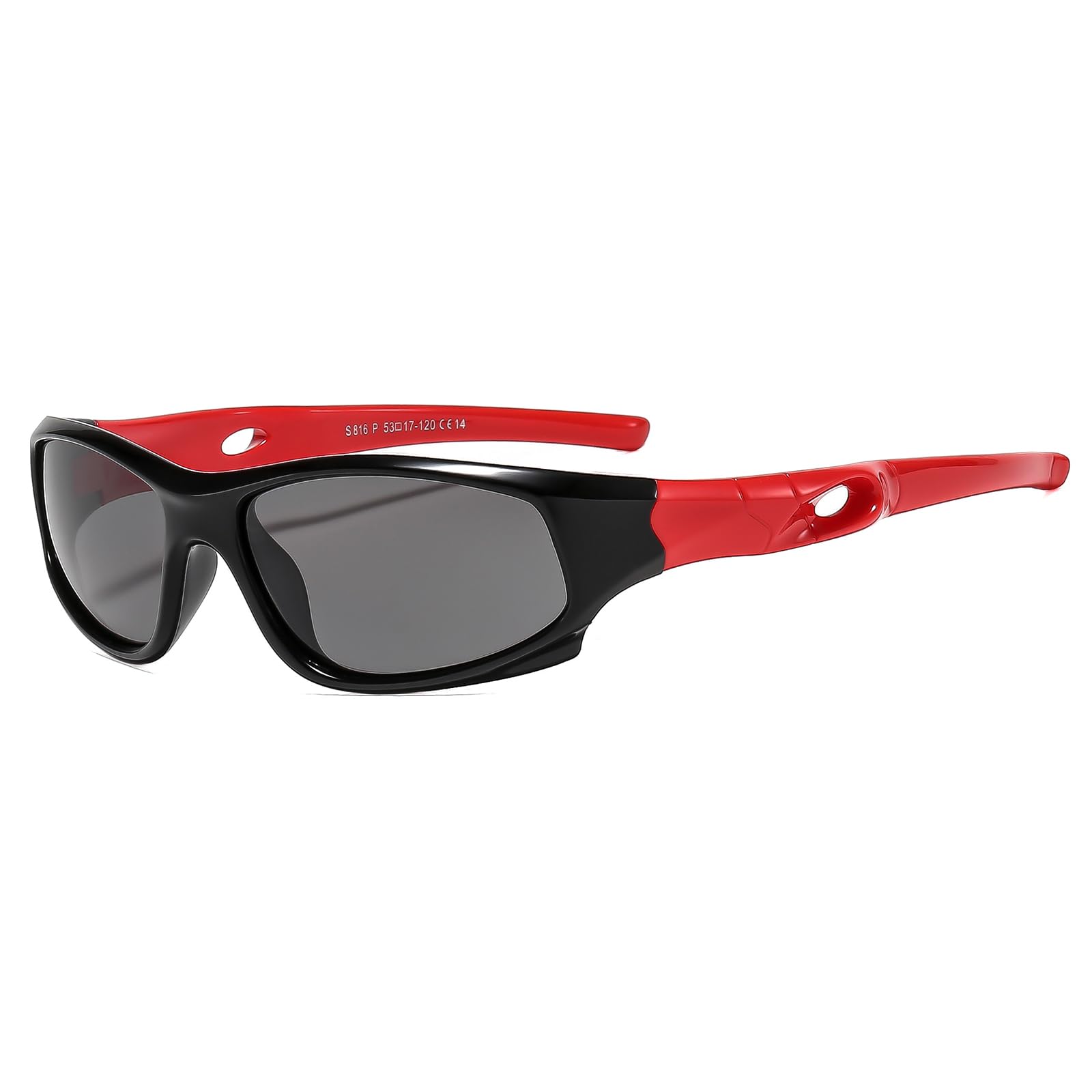 Suertree Unisex Children Classic Polarized Sunglasses Kids Sports Sunglasses Lightweight Mirrored Lens Silicone UV Protection Outdoors Golf Cycling Fishing Hiking Eyewear