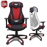 Acethrone PC Gaming Chair Ergonomic Office Chair Desk Chair with Lift Headrest and Armrests, Flexible Adjustable Height and Reclining Device (Red)