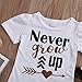Magical Baby Little Girls Never Grow Up T-Shirt and Maple Leaves Pants Outfit (120(4-5Y))