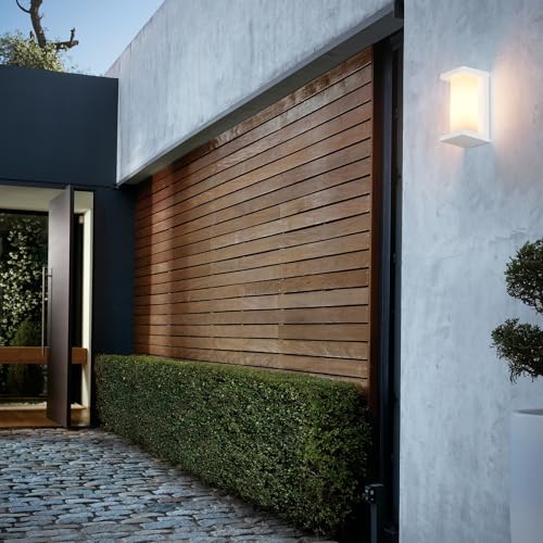 Klighten 2 pieces E27 outdoor wall lamp, IP65 wall lamp, maximum power 60W aluminium wall lamp, suitable for indoor outdoor (without bulb), white