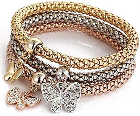 3Pcs/set Crystal Butterfly Bracelet & Bangle Jewelry Women
