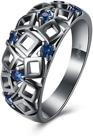 Fashion Girl Charms Jewelry Gun Black Plated Zircon Romantic Geometry Statement Rings