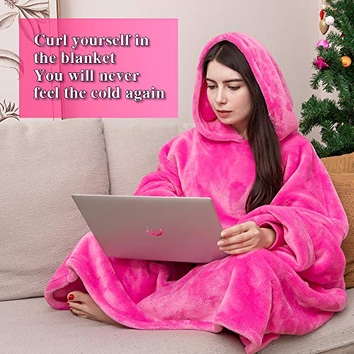 Hoodie Blanket,Wearable Sleeves Blanket,Cozy Warm Giant Hoodie,One Size