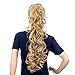 SWACC 24-Inch Messy Curls Synthetic Drawstring Curly Ponytail Hairpiece Jaw Clip Extensions (16/18-Dark Dark Honey Blonde Mixed)