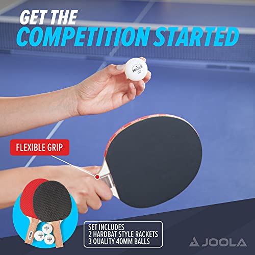 JOOLA Essentials Duel 2Player Table Tennis Racket Set with 2 Ping Pong