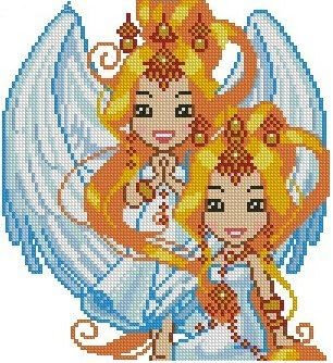 Qihu's 5d Crystal Diamond Painting DIY Counted Paint By Number Kits, Gemini Twelve Constellations Astrology Zodiac Picture