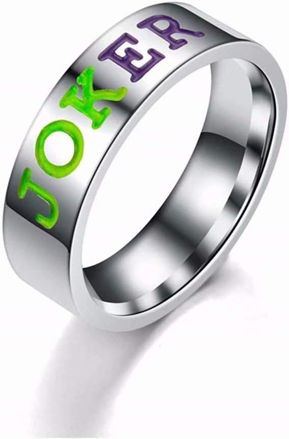 TMROW Harley and The Joker Lover Couple Stainless Steel Wedding Ring Jewelry The Joker Harley Quinn His and Hers Ring