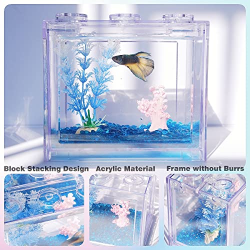Mua Tsxurepaw Small Betta Fish Tank, Stackable Mini Fish Tank Aquarium ...
