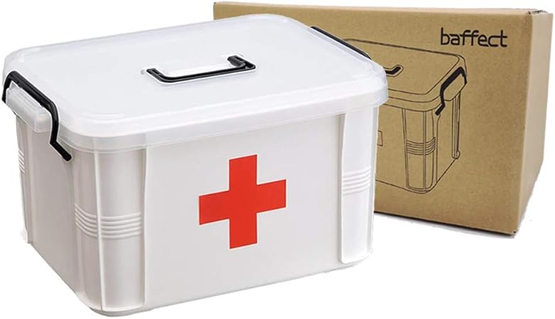 BAFFECT Caja de almacenamiento de doble capa de primeros auxilios: Amazon.es: Hogar