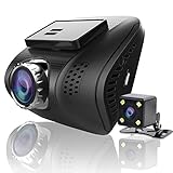 Ampulla Cruiser X Dual Dash Cam, Super HD 1296P Front & 720P Rear Dash Cam 170Â°& 160Â°Ultra Wide Angle Dashboard Camera G-Sensor WDR LDWS