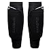 CM Youth Teenager Shin Guard Sleeves, 1 Pair, Black Color, with Marble Pattern Drawstring Pouch Bag