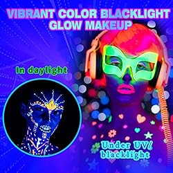 MEICOLY UV Blacklight Face Paint,15 Bright Colors