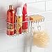 iDesign Milo Suction Bathroom Shower Combo Basket for Shampoo, Conditioner, Soap - Chrome