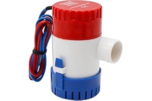 1100GPH Boat Bilge Water Pump Marine Boat Bilge Water Pump for Ponds, Pools, Spas, RV, 3/4 Inch(19mm) Hose Caravan Ultra Quie