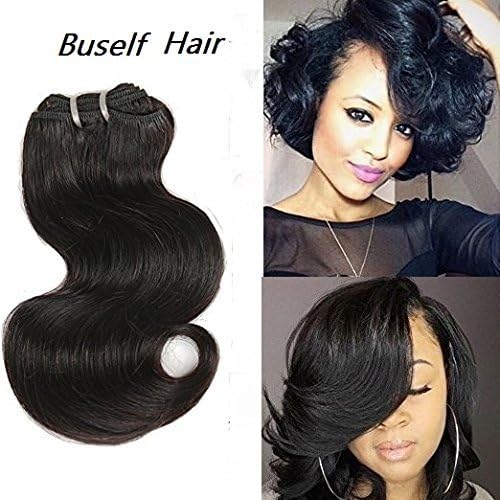 Brazilian Body Wave Human Hair Bundle Unprocessed Human Hair Weave Weft Body Weave Extensions Natural Color(8Inch,50g)