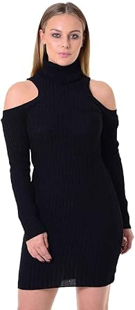 black polo neck midi dress