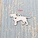 HOUSWEETY 1pc Stainless Steel Bull Terrier Pendant Keychains Key Rings Pets Jewelry Women Charms Gift 3x2.1cm