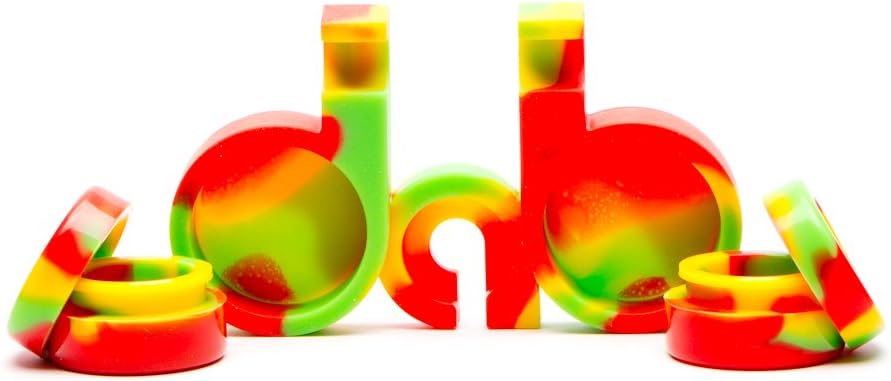 Dab STAND Silicone NoStik - 2 Containers Essential Oil Jars & wTitanium Dabber!