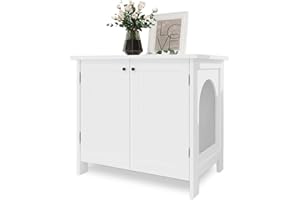 GAIGISFUR Litter Box Enclosure，Litter Box Enclosure Furniture，with Removable Divider(100% Original Ecological Wooden Board)