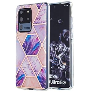 TYWZ Marmeren Case voor Samsung Galaxy S20 Ultra,Marmeren Ontwerp Anti-Kras en Vingerafdruk Schokbestendig Dunne Zachte…