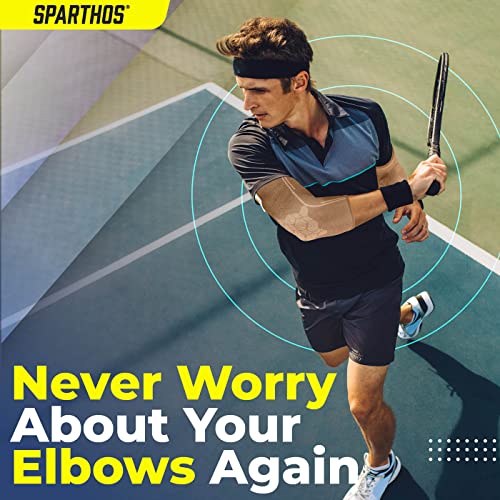 Sparthos Elbow Compression Sleeves (Pair) Tendonitis Golfer's Tennis