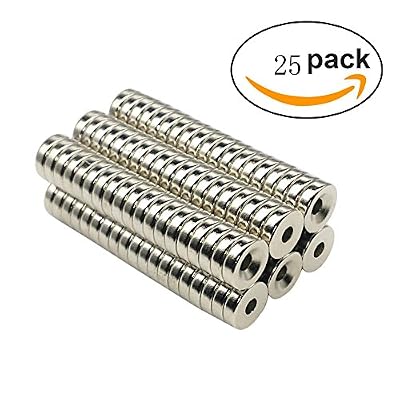 25 Pieces 10 x 3mm (DxH) with 3mm Countersunk Hole Tiny Round Disc Small Multi-use Refrigerator Magnets for Refrigerator Science Crafts Projects
