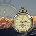 ManChDa Bronze Roman Numerals Mechanical Pocket Watch Open Face with Chain Men 24-Hour Moon Sun + Box