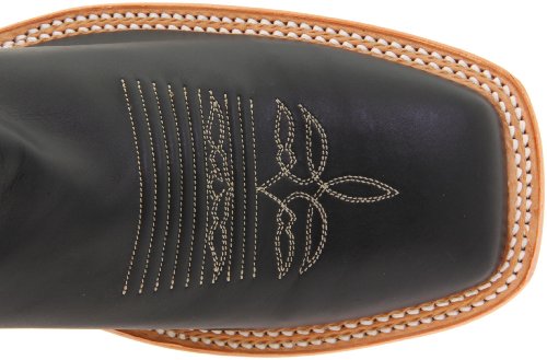Justin Boots Men's U.S.A. Bent Rail Collection 13" Boot Wide Square Double Stitch Toe Leather Outsole,Black Burnished Calf/Toast Tumbleweed,14 D US