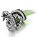 INBLUE Dragon Wolf Tooth Pendant for Men Women Stainless Steel Cool Necklaces Simulate Crystal Gemstone Boyfriend Gifts Jewelry with 23 Inches Chain (Dragon, Green)