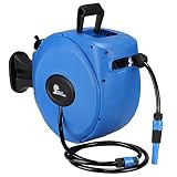 Palm Springs 65ft Wall Mounted Garden Hose Reel - Full Swivel and Quick Auto Retract