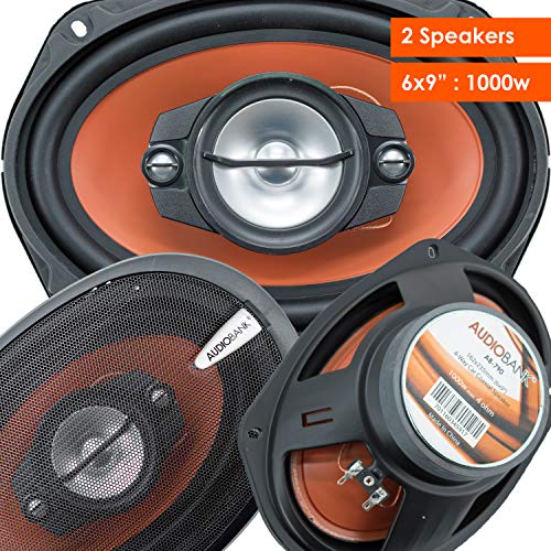 2 Audiobank 6x9 700 Watt 3-Way Red Car Audio Stereo Coaxial Speakers - AB6970