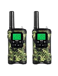 JAJA JJ 220 Mini Walkie Talkies Niños Ejército Juguete Niños Niñas FRS Dos Vías Radios 22 Canal 38 CTCSS Nature Exploration Toy Linterna Camuflaje (2 unidades)